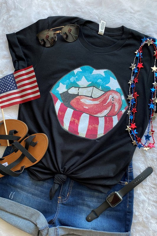 Fourth of July Lips Tee