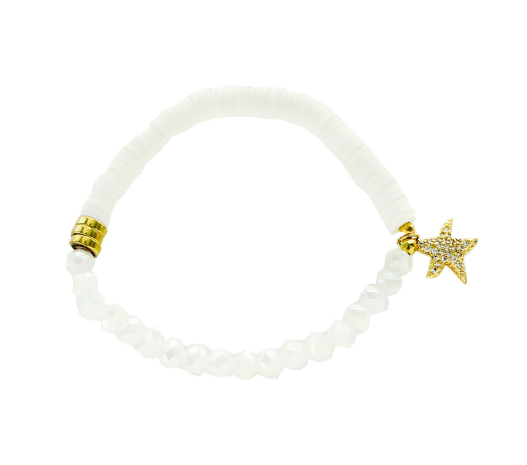 Star 7" bracelet stretchy half with crystals
