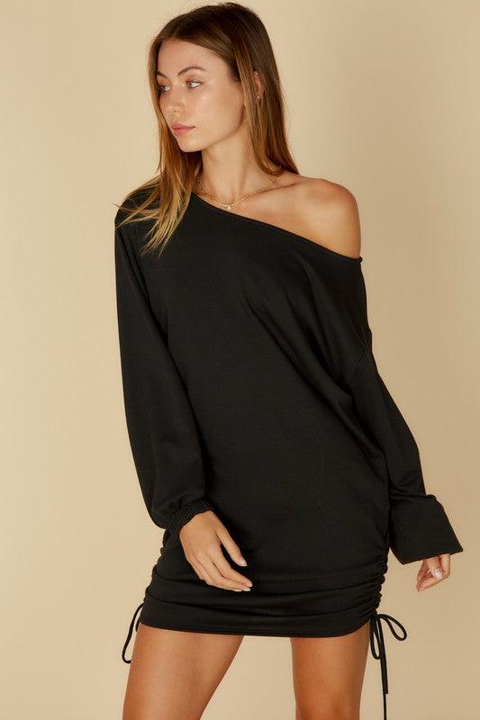 Sady one shoulder French Terry dress