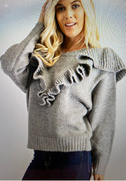Heather Ruffle sweater