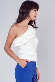 Tricia One Shoulder Ruffle Sweater