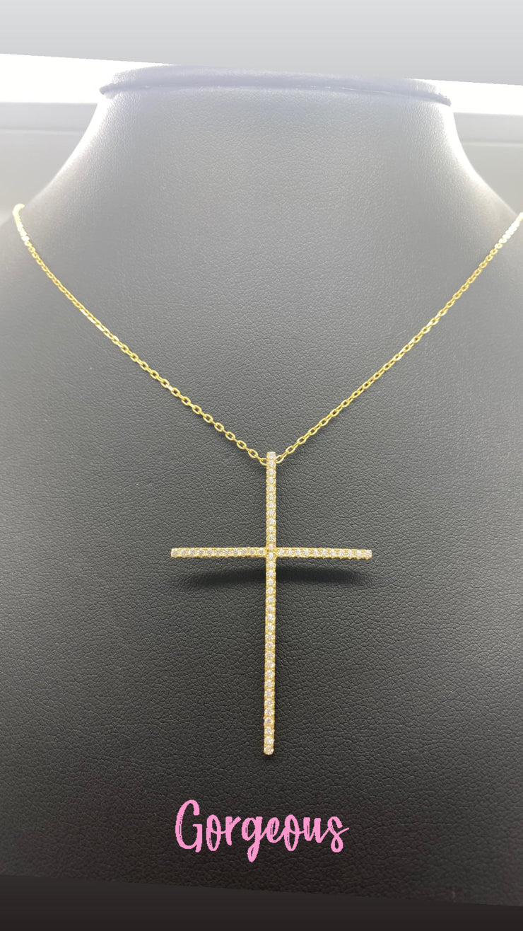 Cross gold filled chain